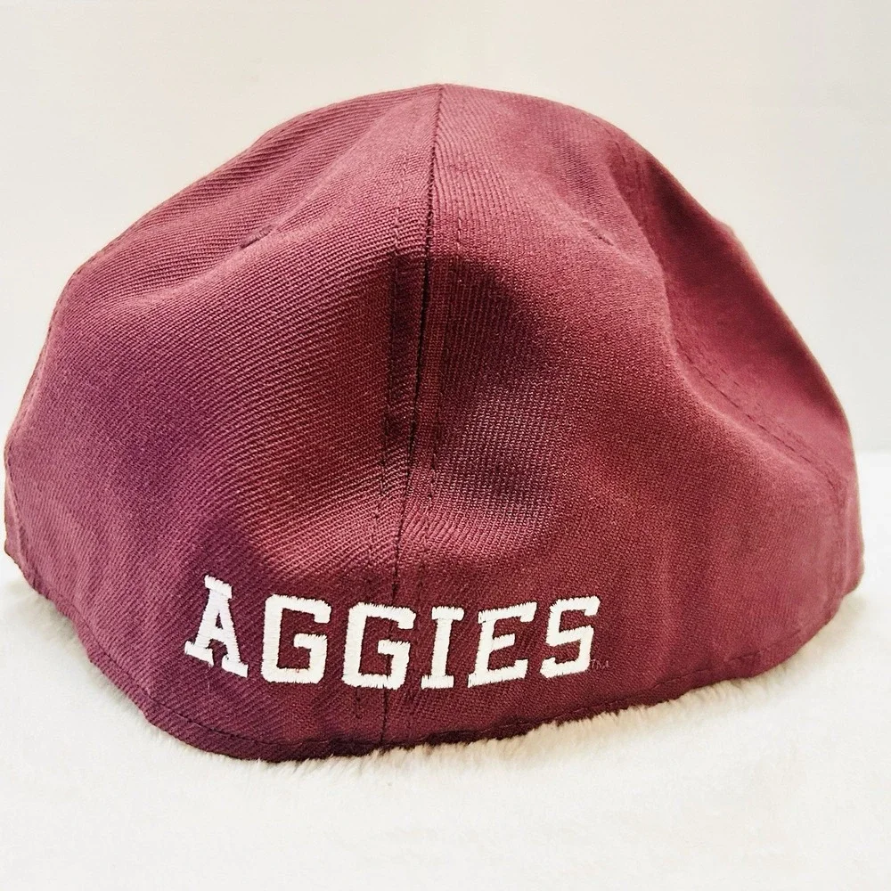 New Era Texas A&M Aggies Logo Wool 59FIFTY Fitted Hat Cap 7 7/8 Maroon‎ NCAA - Picture 4 of 5
